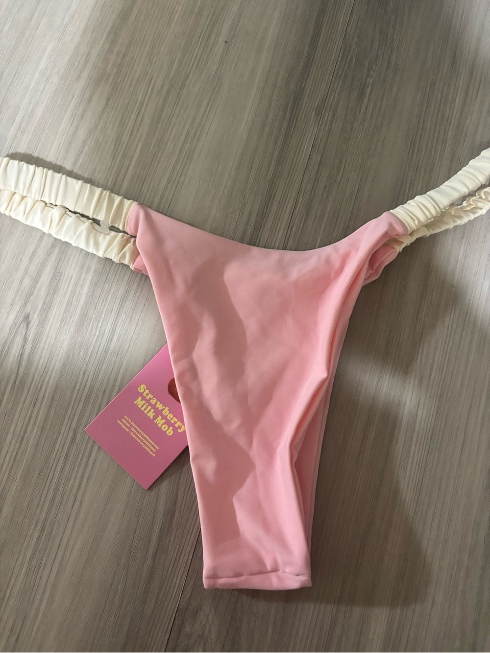 Strawberry Milk Mob Pastel Pink Swim Bottom with Cream Tag